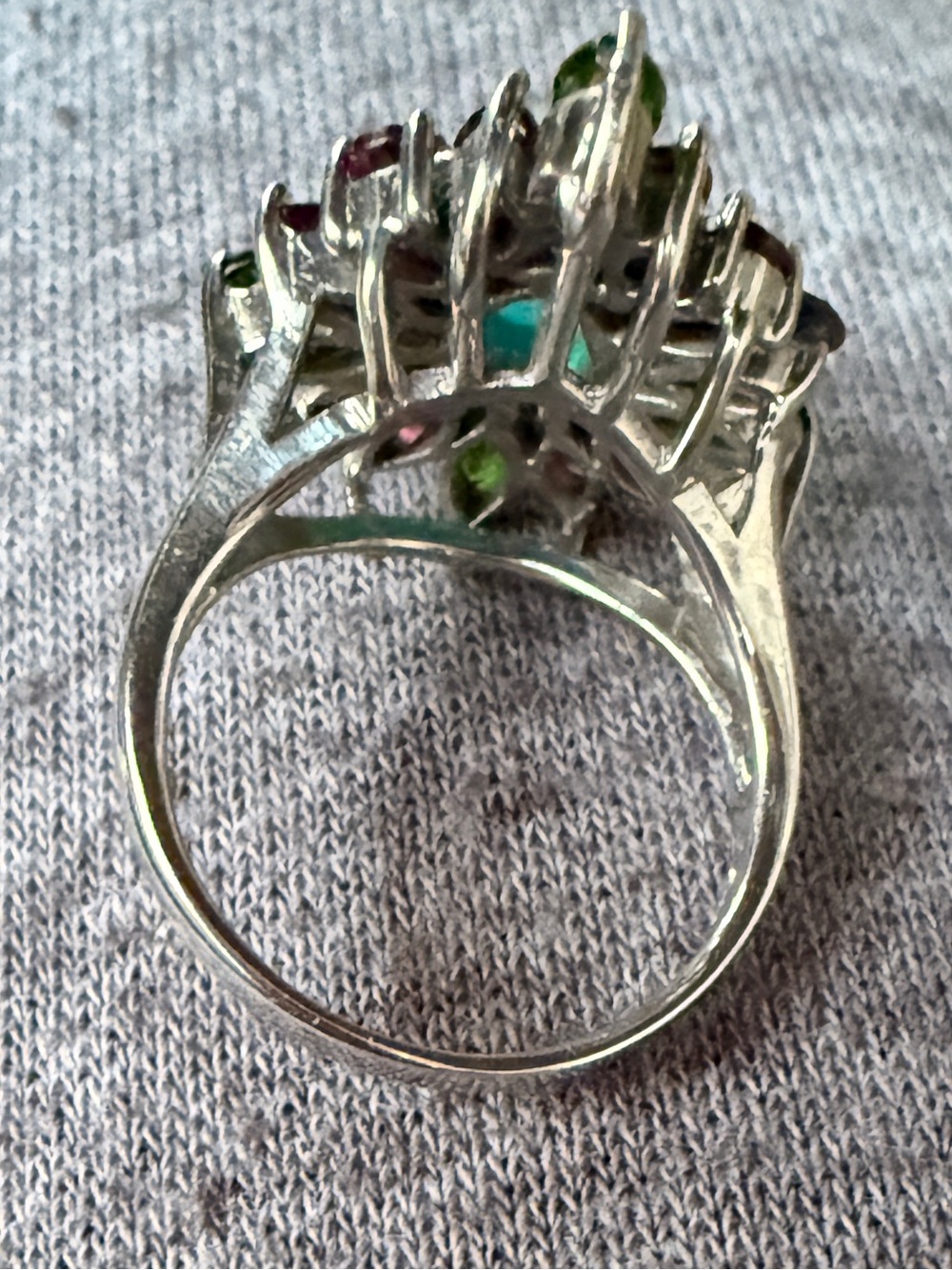 Natural/Real Gems Blue Opal & Garnet Diopside, Blue topaz  Sz7.5 925 stamped - Picture 12 of 17